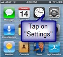 Tap on Setting iPhone Graphic