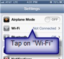 Tap on WiFI iPhone Graphic