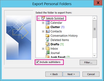 Outlook Export Personal Folders