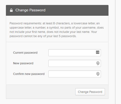 Okta Change Password