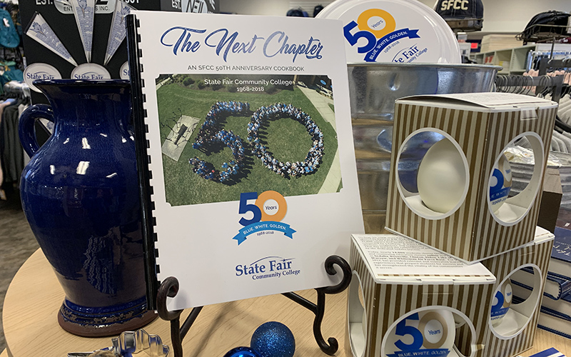 Read more about SFCC 50th anniversary cookbook and ornaments for sale in Campus Store