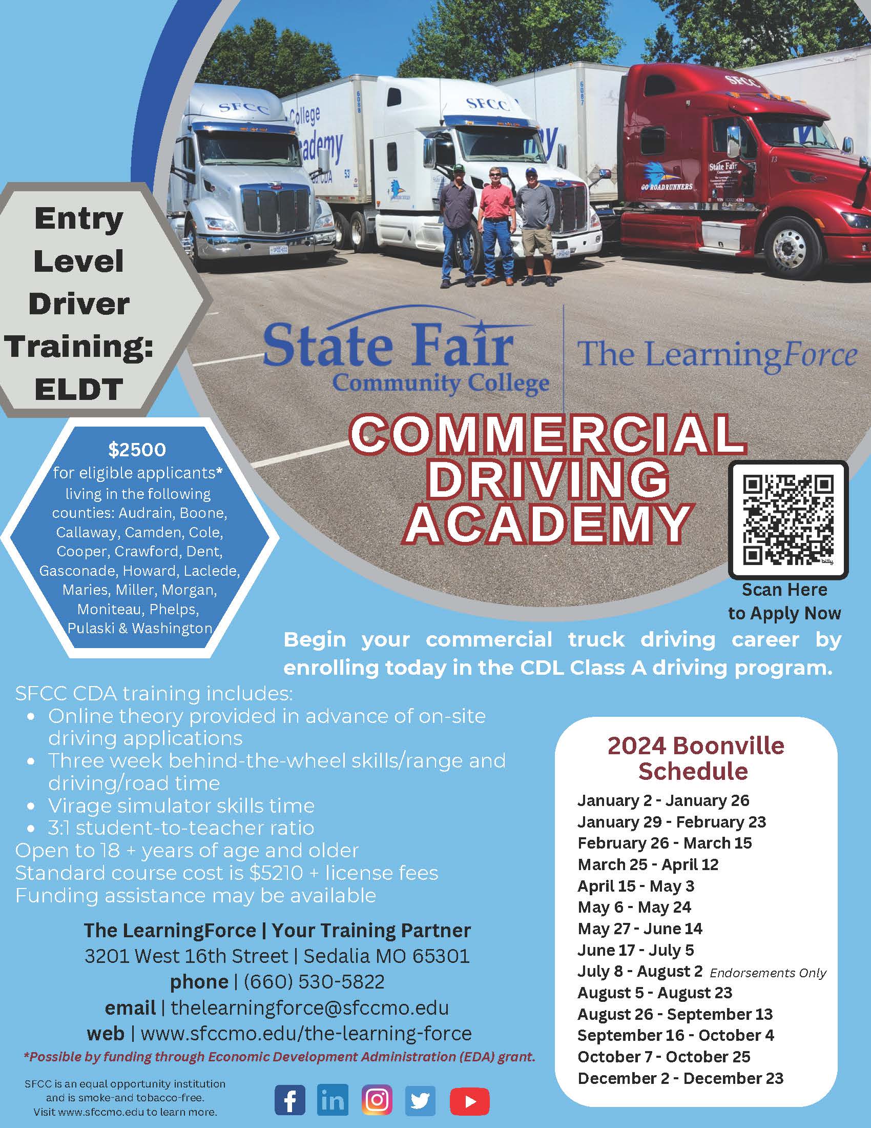 Read more about SFCC now enrolling Commercial Driving Academy Class A in Boonville