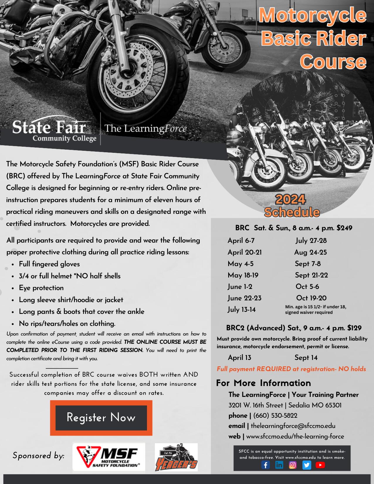 Read more about SFCC to offer Motorcycle Basic Rider Course